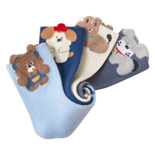 儿童袜子男童冬款加厚长筒羊毛袜男孩中大童冬天保暖棉袜宝宝童袜