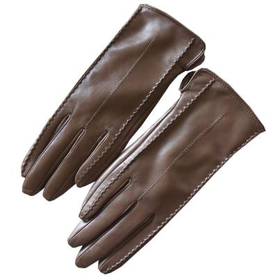 可触屏山羊皮手套女式单层休闲