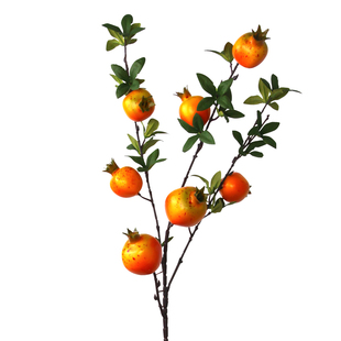 悦花时 仿真石榴柿子金橘摆件节日客厅装饰新年年宵花家居花束