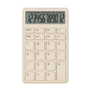 小号便携式电子计算器时尚简约白色网红款小巧可爱掌上袖珍型复古计算机学生考试用财务会计专用商务办公室用
