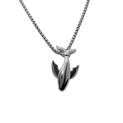 小鲸鱼项链钛钢情侣嘻哈毛衣链潮