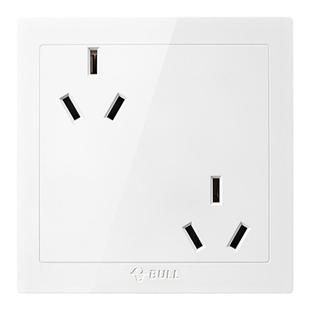 公牛插座面板6六孔错位三三插眼86型斜两个10a家用暗装16安双三孔