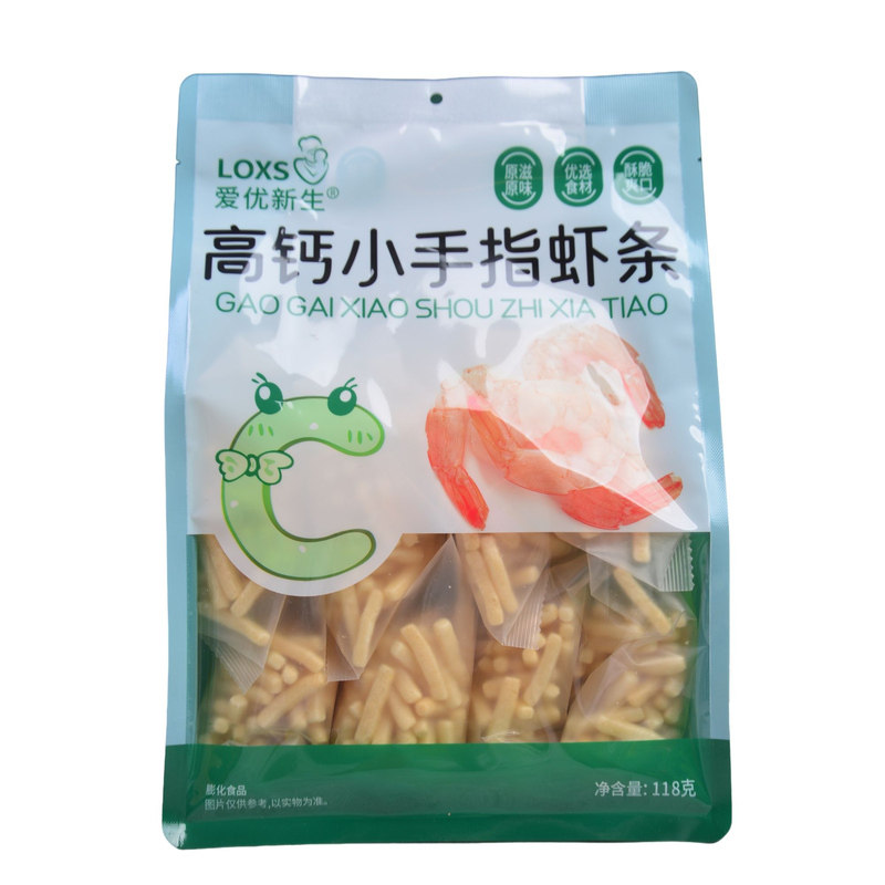 爱优新生高钙手指虾条小贝壳虾片酥脆爽口非油炸小袋分装