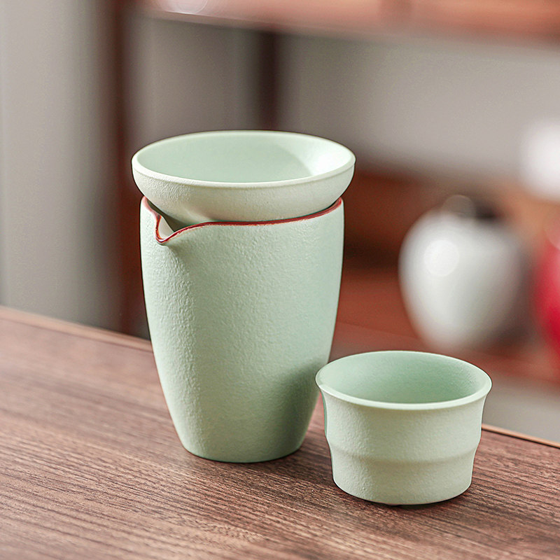 陶瓷公道杯茶海分茶器茶漏公杯大容量纱布过滤网功夫茶具配件单品