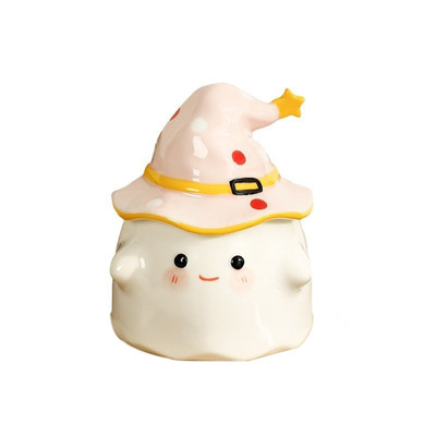 高颜值万圣节马克杯陶瓷杯带盖男生女生家用喝水杯子办公室咖啡杯