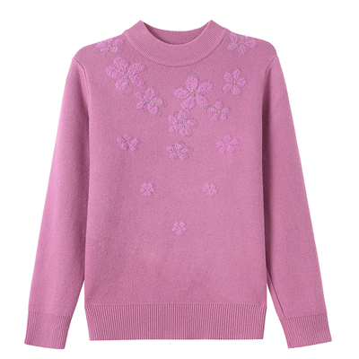 时尚大码红色毛衣女加厚保暖