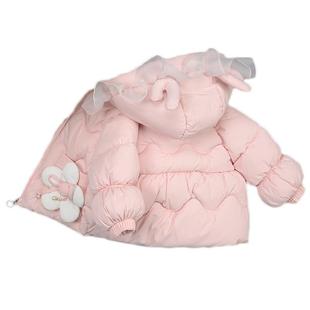 女童装小女孩加绒加厚羽绒棉服1-3-5岁4儿童棉袄宝宝卡通棉衣外套