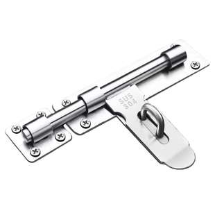 不锈钢门栓插销304防盗大号加厚门挂锁免打孔木门门锁扣门窗老式