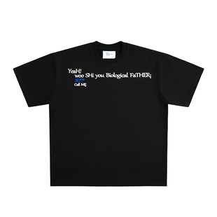 MGG “有事打给我”恶搞标语短袖高街重磅美式情侣纯棉t恤男上衣