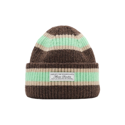 alexiasandra撞色条纹针织帽