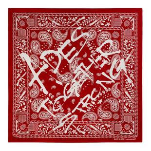 BAPE BLACK配饰佩斯利腰果花图腾涂鸦字母真丝围巾方巾F3000MG