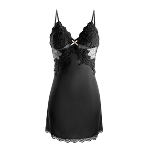 轻禾「朱槿」高级感蕾丝深V睡裙女款2025新款纯欲风吊带性感睡衣