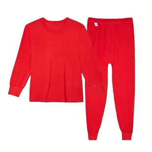 男士女士大红色纯棉秋衣秋裤套装本命年保暖内衣老年人妈妈爸爸装