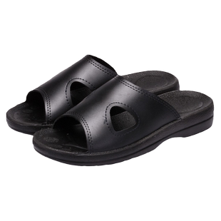 弘宣ESD防静电拖鞋黑PU底加厚软底男女无尘洁净工厂拖鞋防滑耐磨