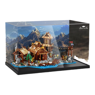 KGBOX用于乐高IDEAS系列21343京维村庄亚克力展示盒模型防尘罩