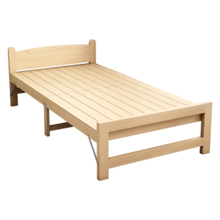 折叠床实木单人床简易办公室午休床家用出租床成人1.2m午睡硬板床