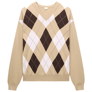 【特享折扣】Woolmark认证欧时力 100%羊毛菱格毛衣2025秋冬新品
