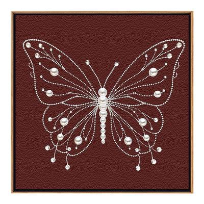 礼物珍珠蝴蝶肌理画数字油画diy