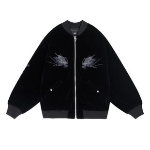 HARE外套男24冬季新款刺绣设计感宽松气质日系夹克厚外套146990