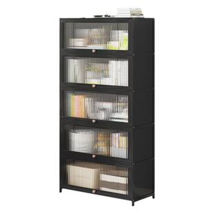 靠墙转角柜子轻奢高级感落地书柜多层储物书架带门防尘客厅小立柜