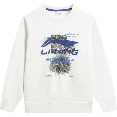 李宁童圆领男女同款套头无帽卫衣