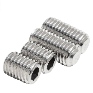 304不锈钢平端细牙紧定螺丝顶丝机米螺钉M8*1 M10*1