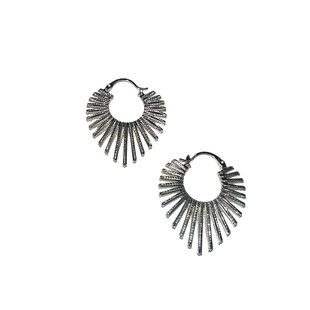 atmshop韩系气质极简银色线条太阳花耳环ins夸张个性欧美耳圈耳饰