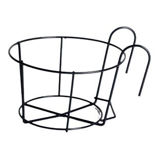 花架窗户室外]圆形挂花盆的铁艺架栏杆置物架阳台放绿萝壁挂悬挂