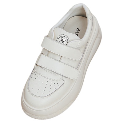 百思图25春新款百搭软底厚底小白鞋松糕鞋女魔术贴休闲鞋V2411AM5