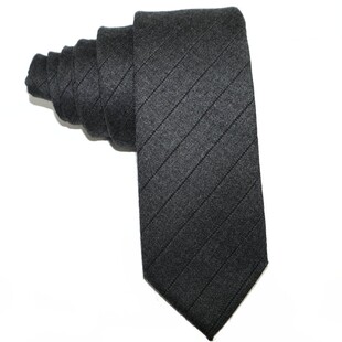 羊毛手打款男正装商务7~8cm黑色 灰色复古韩版休闲简约纯色领带潮