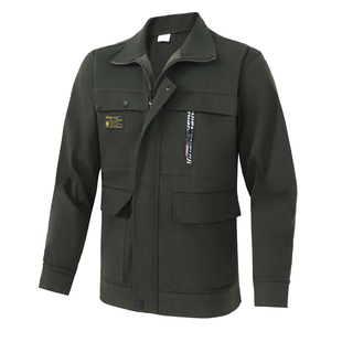 纯棉工作服男装秋冬季加厚劳保套装汽修电焊防烫耐磨建筑工装上衣