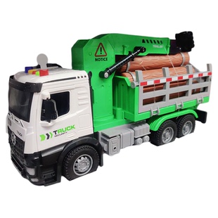 儿童惯性拖车运输车油罐车运木车吊木头车讲故事益智工程声光汽车