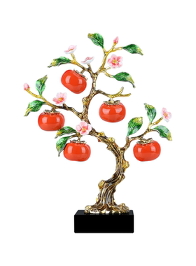 新中式柿柿如意老板办公室摆件