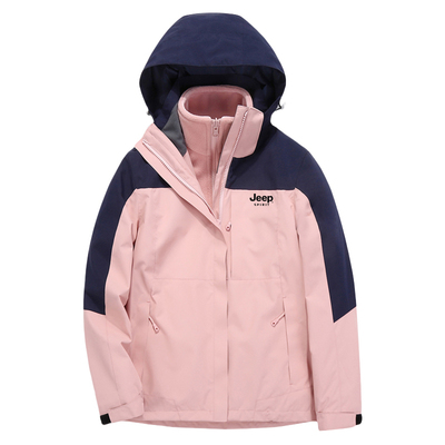 吉普2025新款三合一户外冲锋上衣女款防风防水男士加厚登山服外套