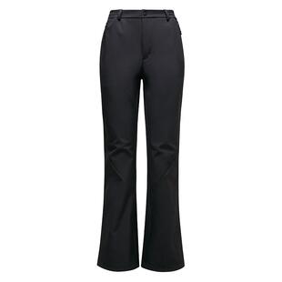 骆驼户外软壳裤女秋冬加绒保暖抗静电防泼水微喇叭裤徒步登山长裤