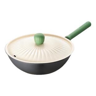 爱仕达女士轻量铁锅炒菜锅家用无涂层电磁炉燃气专用熟铁平底炒锅