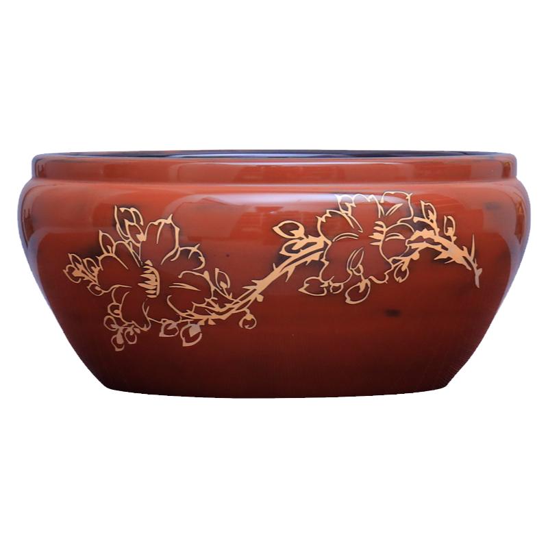 建水紫陶茶洗醉莲居纯手工