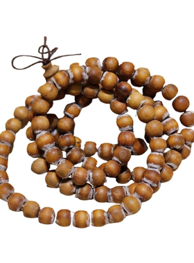 民族风男女款原木浓香108手串越南玉庵黄檀念珠多圈手链项链佛珠