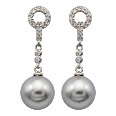 珍珠耳钉Luer通体纯银