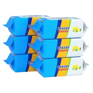 5大包厨房湿巾强力去油污家用油烟机清洁专用湿纸巾加大 加厚抹布