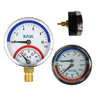 Y-60温度压力一体表WY-60Z轴向温度压力水压表4分10bar/16bar气压