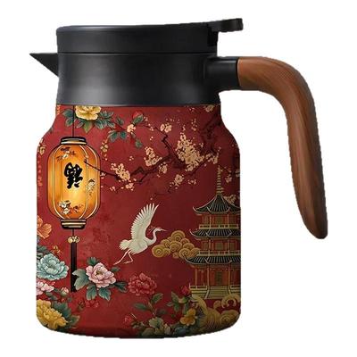 唐斯家用木手柄焖茶壶不锈钢茶水分离大容量老白茶闷泡茶壶保温壶