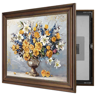 电表箱装饰画免打孔美式遮挡挂画正品油画开关电盒闸配电箱墙壁画