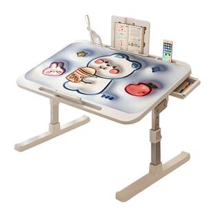 床上小桌子可升降电脑桌折叠学习桌学生宿舍懒人简易书桌家用飘窗
