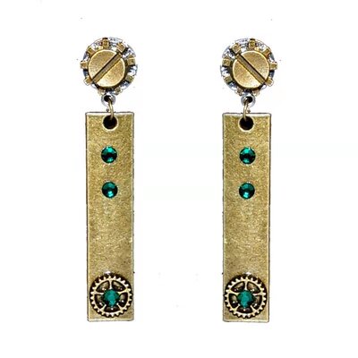 饰品耳钉耳夹耳饰金属齿轮水钻