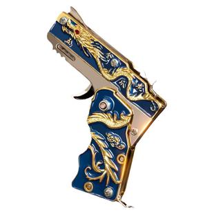 可折叠皮筋枪男孩玩具儿童手枪金龙钥匙扣金属风发射器网红合金