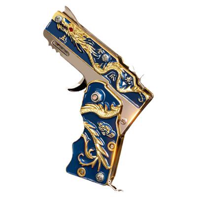 网红折叠皮筋枪6连发射程5米左右