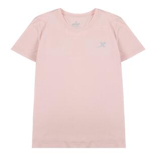 特步短袖女T恤2026夏季新款宽松透气休闲正品红色冰丝速干上衣女