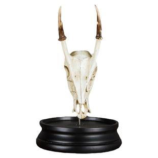 树脂仿真鹿头骨动物羊头骨骼摆件怀旧复古家居桌面装饰品教学道具