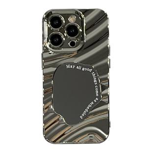 简约高级感补妆镜适用苹果14手机壳iphone15pro新款13褶皱xs电镀银11女14promax小众12硅胶14pro防摔手机套软